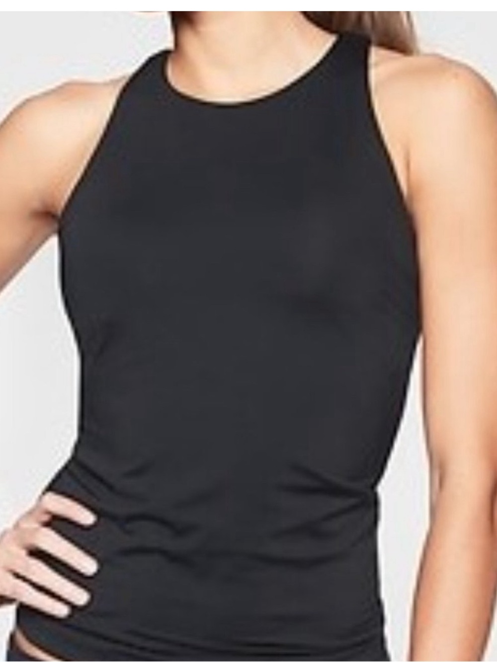 NWT Athleta Women's Black High-Neck Swim Tankini Top